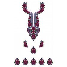 Rose Flower Flat Cording Dress Design 23756