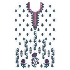 U Shape Neck And Big Flower Design In Dress 23820