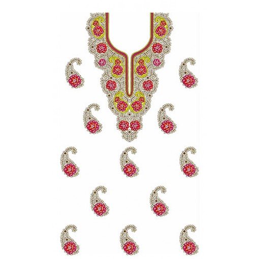 Kashmiri Stitch Style Neck Yoke Gala Design