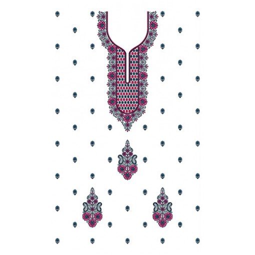 Traditional Paisley Design In Dress Embroidery 24405