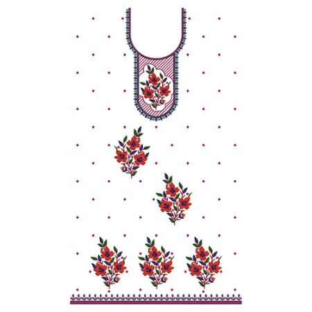 Triplets Flora Bunch In Dress Embroidery Design 24419