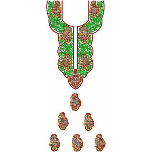 Eye-catching Paisley Floral Dress Embroidery Design