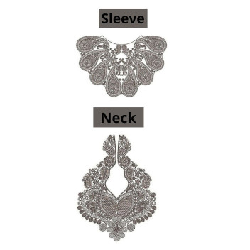 Macedonian Sleeve And Neck Cording Embroidery Design 25954