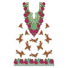 Graceful Floral Embroidery Dress Design