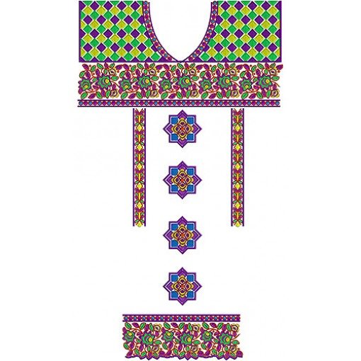 Pakistani Botique Long Dress Embroidery Design