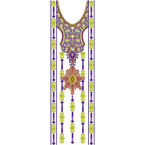 Designer Farasha | Long Dress Embroidery Design