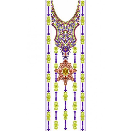 Designer Farasha | Long Dress Embroidery Design