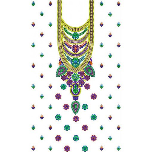 Turquoise Embroidery Design | Full Dress Design