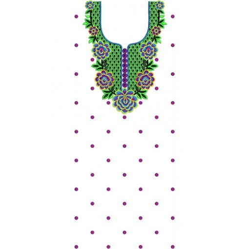 4781 Thai Cotton Flower Dress Embroidery Design