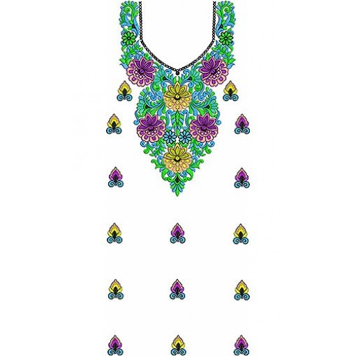 4784 Organza Flower Dress Embroidery Design