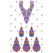 Embroidery Neck With Kali Applique Dress Design