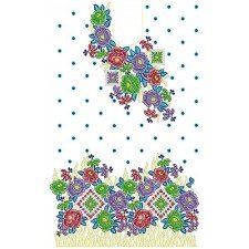 Crewel Embroidery Flowers Dress Design