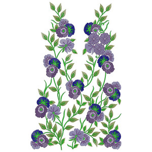 Floral Wedding Dress Embroidery Design