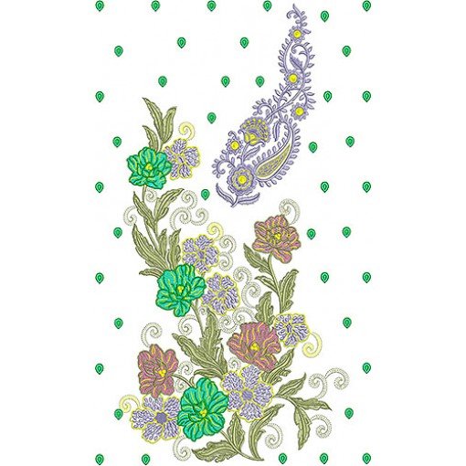 Lovely Flowers Embroidery Dress Design