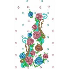 Vintage Western Dress Embroidery Design
