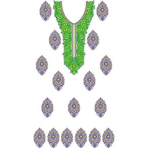 Designer Girls Dress Embroidery Design