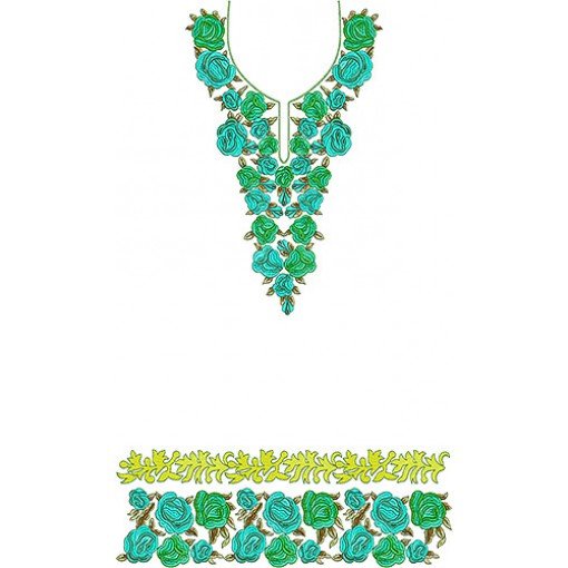 Italian Women Clothing Neck Embroidery Design