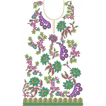 Country Western Style Dress Embroidery Design