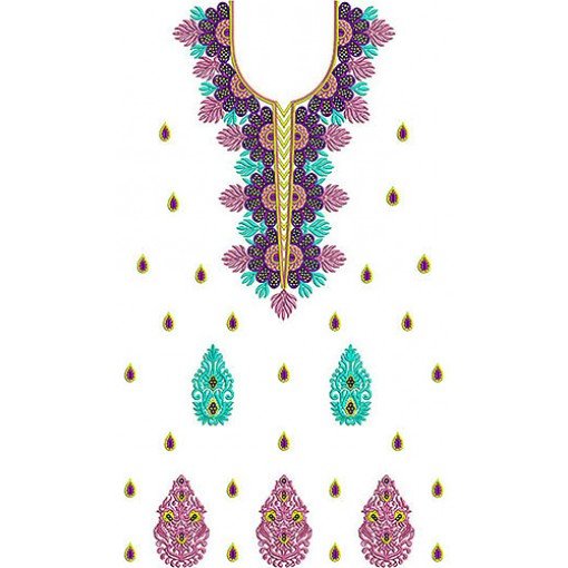 Semi Formal Dress Embroidery Design
