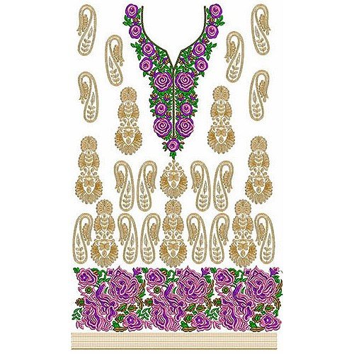Hot Sale Western Style Dress Embroidery Design