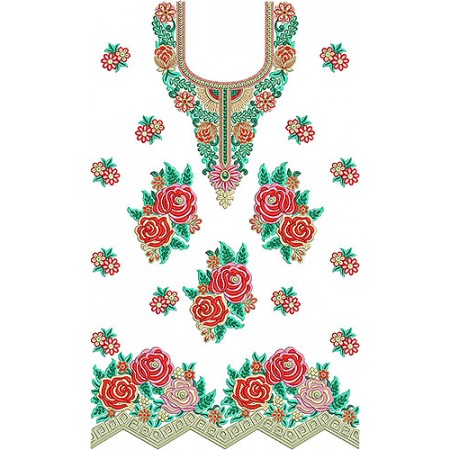 Embroidery Tunic Neck | Lower Wide Border
