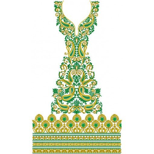 8723 Dress Embroidery Design