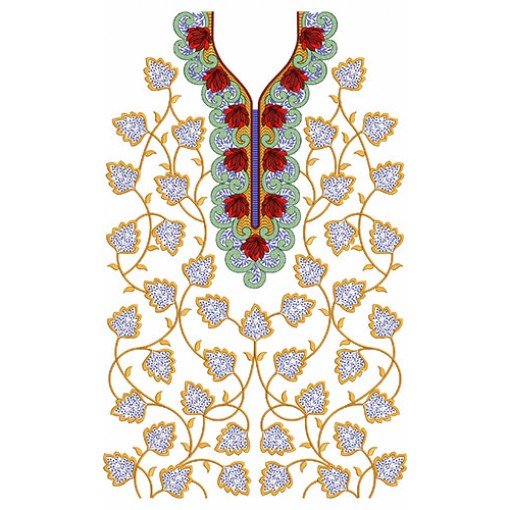 Dress Embroidery Design 8726