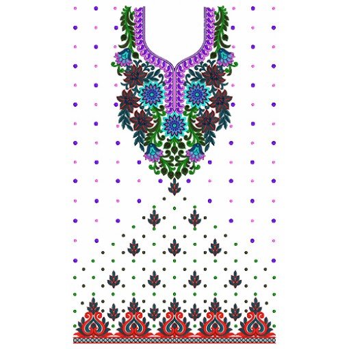 9433 Dress Embroidery Design