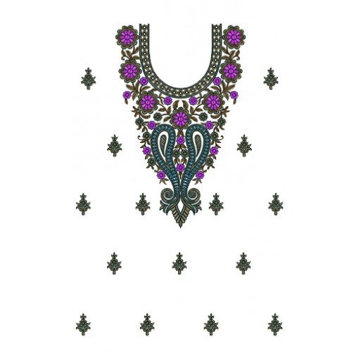9561 Dress Embroidery Design