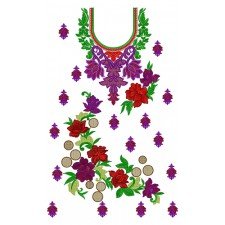 9563 Dress Embroidery Design