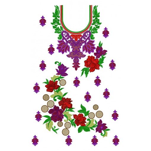 9563 Dress Embroidery Design