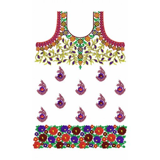 9637 Dress Embroidery Design