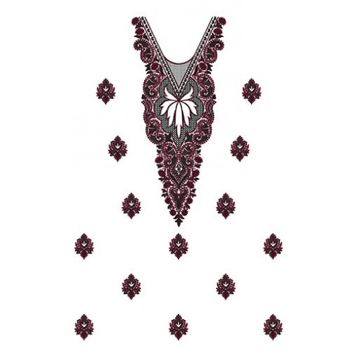 9733 Dress Embroidery Design