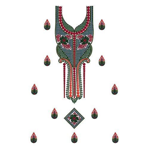 9734 Dress Embroidery Design