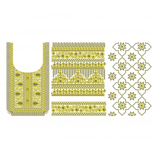 Embroidery Designs Set For Suits