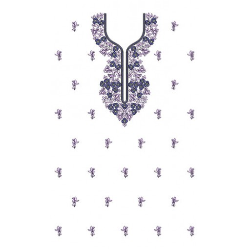 Full Embroidery Flat With Cording Dress Embroidery Design 24677