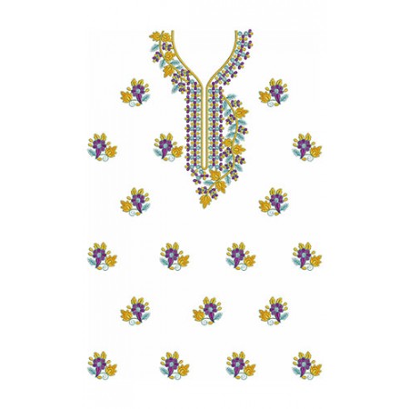 Nigerian Dress Flat With Cording Dress Embroidery Design 24676