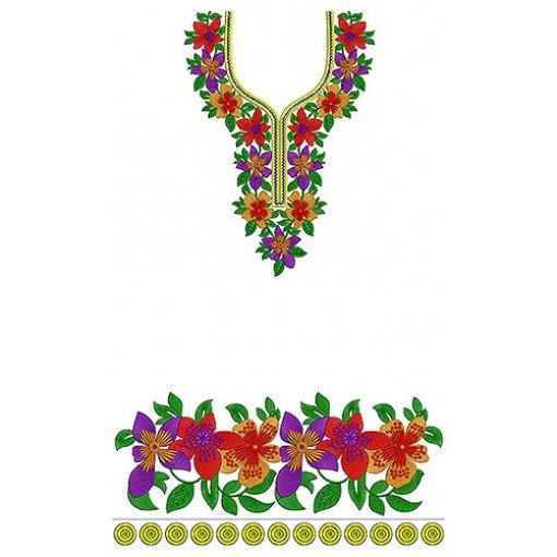 Tatami Stitch Colorful Flower Kurti Design