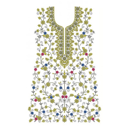 Ukraine Flat With Cording Dress Embroidery Design 24669
