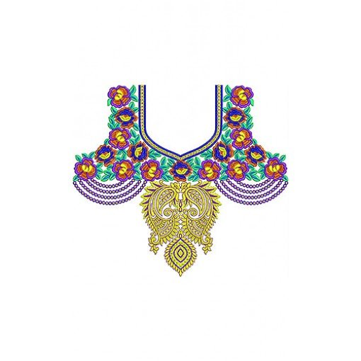 Party Evening Dinner Dress Embroidery Design