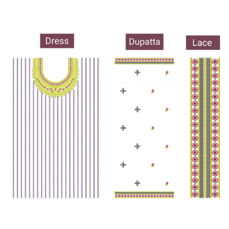 Decorative Embroidery Dress With Dupatta