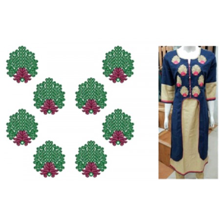 Kazakhstan Woman's Dress Embroidery Design