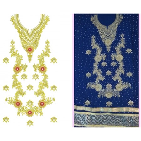 London Elegance Lace Dress Embroidery Design