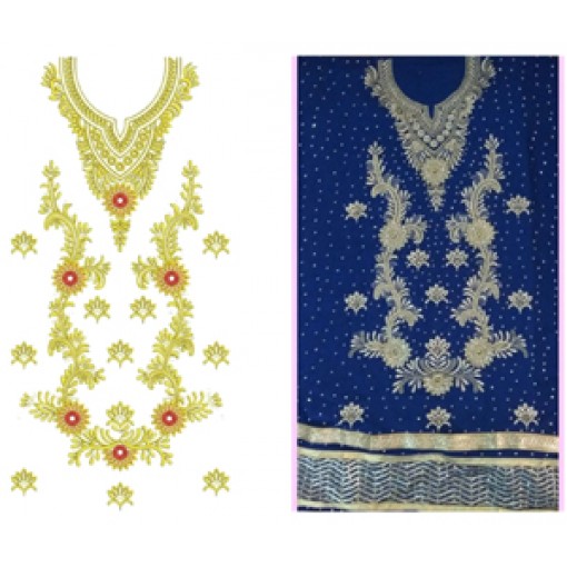 London Elegance Lace Dress Embroidery Design