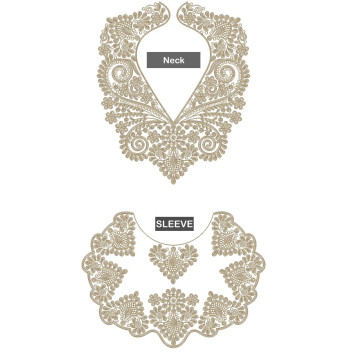 Macedonian Sleeve And Neck Cording Embroidery Design