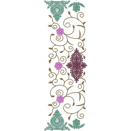 10846 Dupatta Embroidery Design
