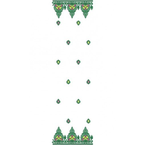 10852 Dupatta Embroidery Design