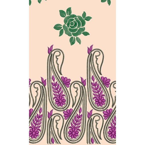 11551 Dupatta Embroidery Design