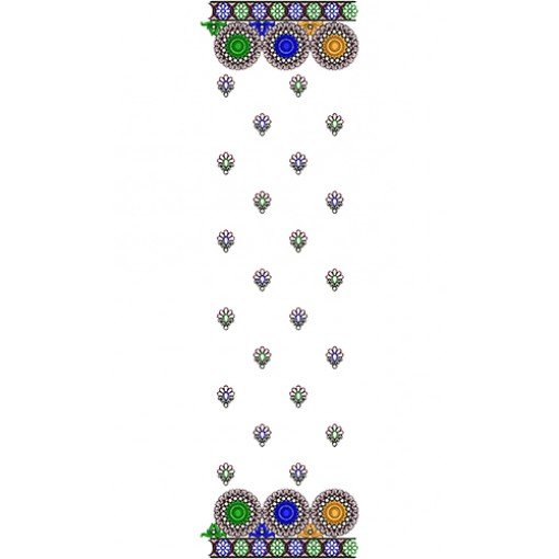 Colorful Scarf Embroidery Design 12458