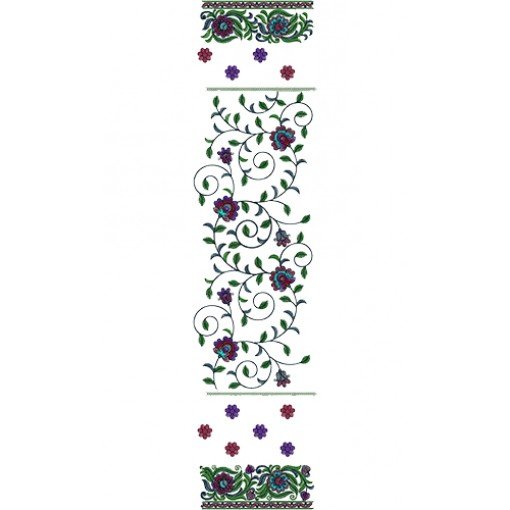 Party Wear Suit Dupatta Embroidery Pattern 14428